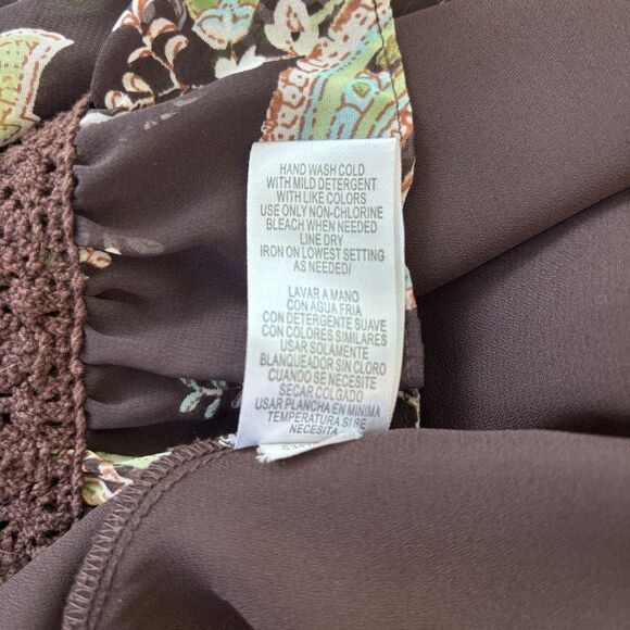 Vintage Womens 90s Dress Sz 10 Boho Forest Fairy Crochet Lace Paisley Phoebe Y2K - Picture 12 of 16